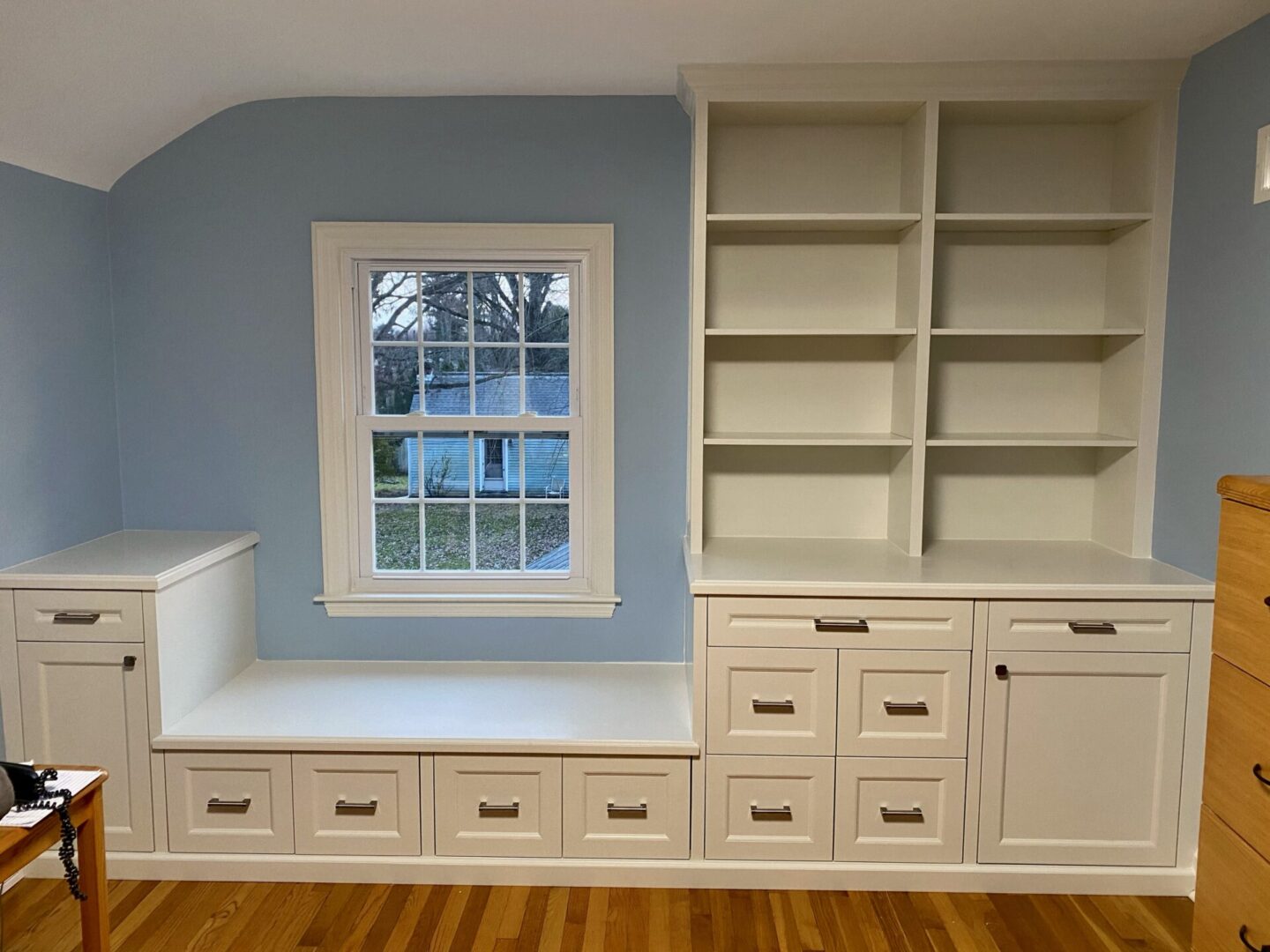 A White Color Cupboard With Drawers at the Bottom