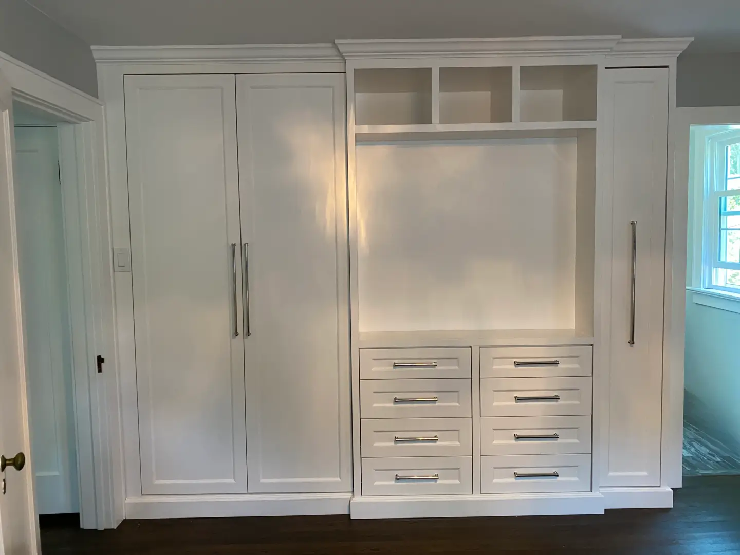 A White Color Cabinet Space For Clothes